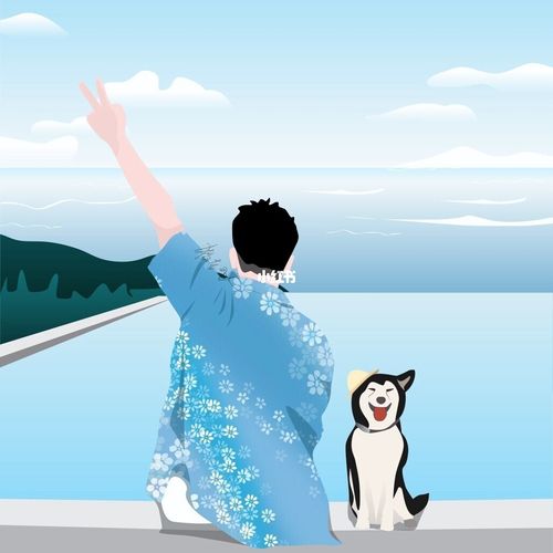 海边背影情侣头像 夏天专属情头_情侣头像_头像_夏天去哪玩_海边_动漫