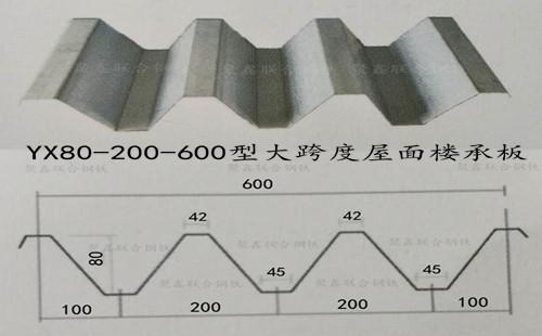 天津彩钢瓦楞板(大小波纹板) 大跨度yx80-200-600型屋面楼承板