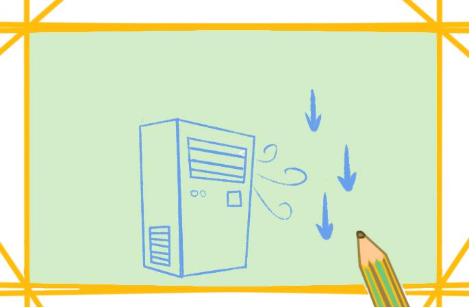 立柜式的空调上色简笔画图片教程步骤