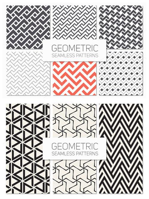 a1510矢量抽象几何图案四方连续纹样底纹背景设计素材