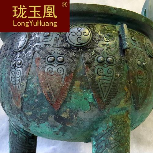 商代晚期仿古青铜器蝉纹古玩收藏收藏家家居摆件摆件