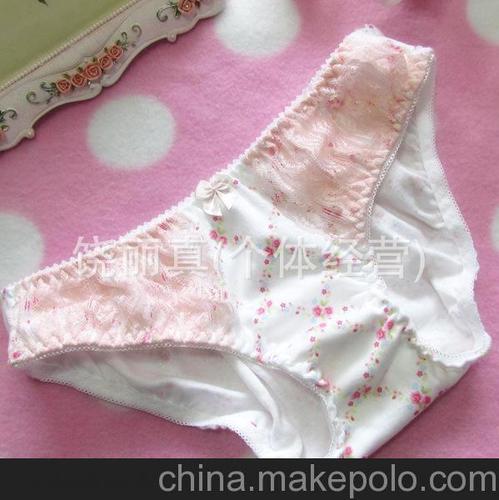 千思恋日韩衣传说内裤批发少女全棉舒适女生花边蕾丝三角内裤6850