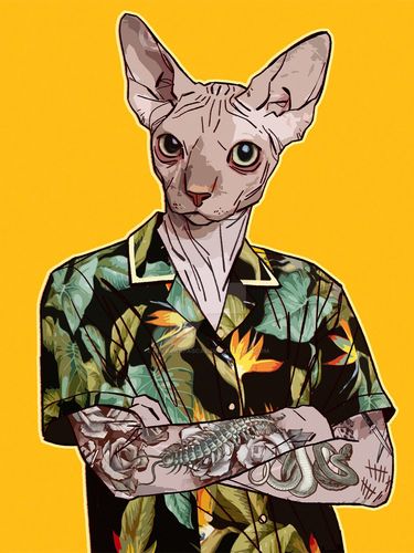 插画分享|动物拟人 黑帮大佬气场全开_插画_插画分享