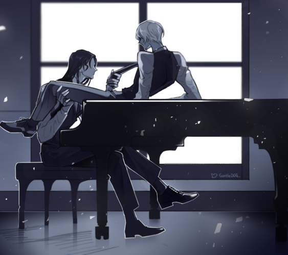 这两个人准备钢琴play吗(ˊoo`) 推特已授权 推特@gentledog