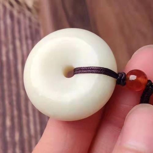 吊坠玉石蓝田玉平平安扣兵马俑男女女款象牙白吊坠颈饰