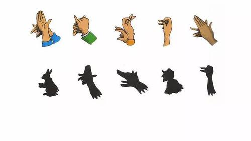 空白布局 题 目 test questions 【观察力】 灯光照在手上,手的影子映