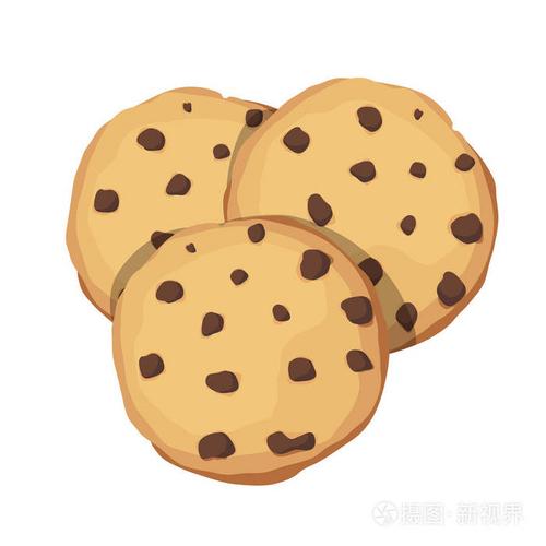 巧克力曲奇饼.巧克力饼干图标.矢量图