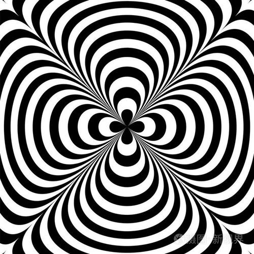 错觉.幻觉艺术.抽象扭曲的黑白背景.矢量插图