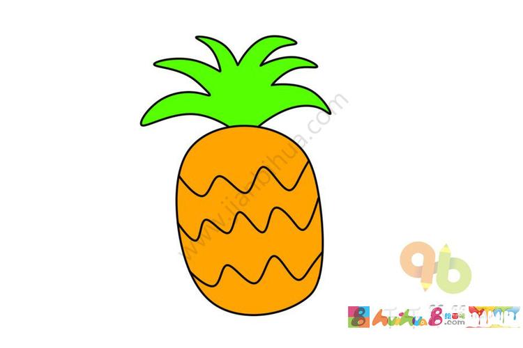 菠萝简笔画儿童学画水果