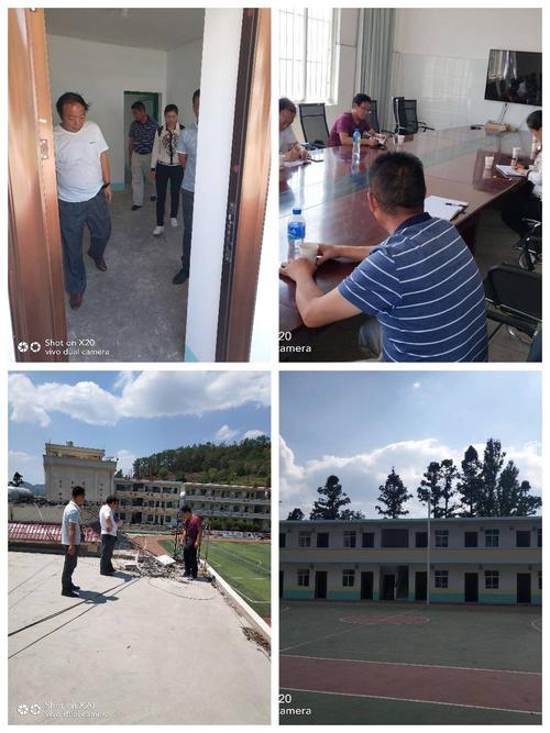 墨江县教育体育局基建办白洁主任到景星镇初级中学对教师宿舍楼加固