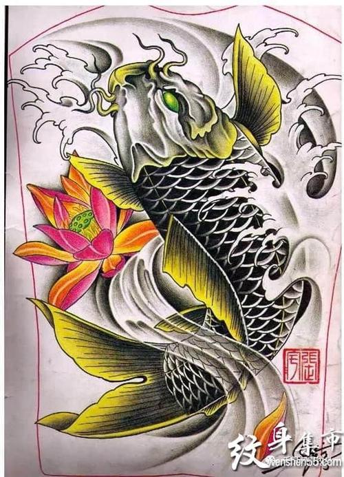 鱼纹身,鱼纹身手稿,鱼纹身手稿图案