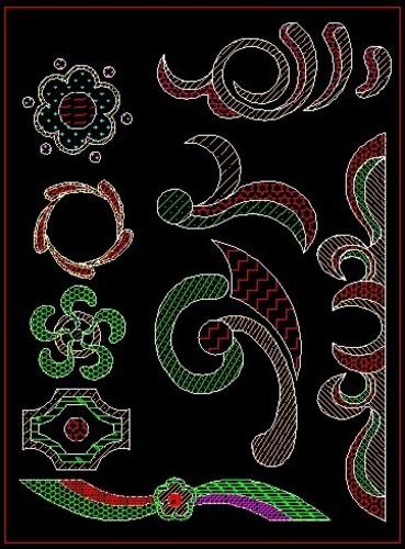 模纹灌木色块cad