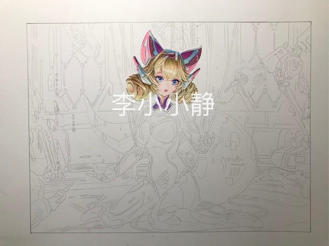 彩铅手绘妲己时之彼端