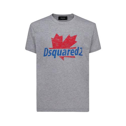 dsquared2/d二次方 21年春夏 时尚百搭 男性 logo 灰色 男士短袖t恤
