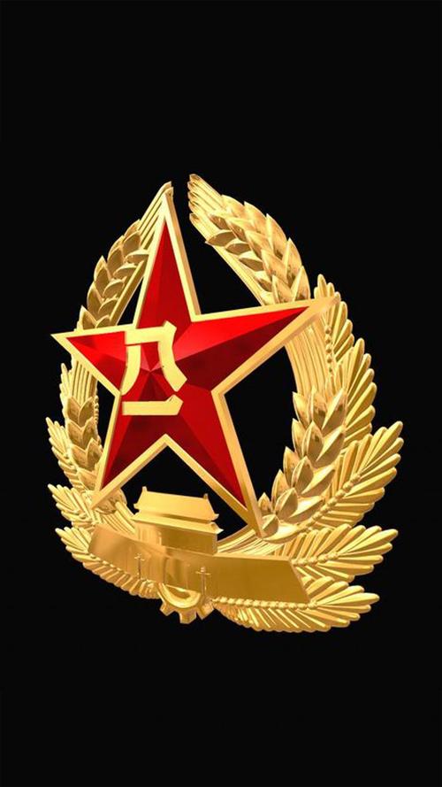 八一建军节三维军徽,锁屏图片,高清手机壁纸,节日-好运图库