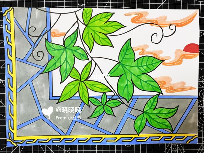 66|爬山虎创意绘画|儿童画|马克笔画_儿童画_绘画