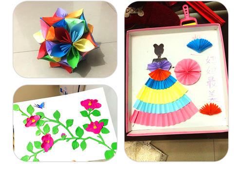 折纸长方形手工彩色色三角插材料彩纸制作天鹅立体套装学生用a4