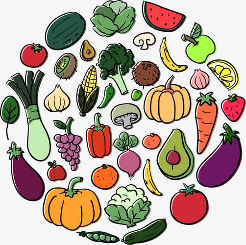 矢量手绘卡通蔬菜