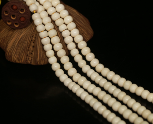 保真正品!3a级猛犸象牙,108颗佛珠 手链,手串,项链女配珠散珠