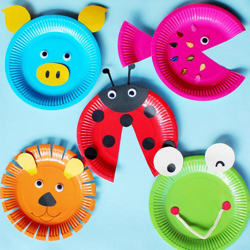 纸盘子手工纸盘包邮幼儿园手工材料diy一次性方形彩色