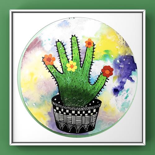 《手掌画·仙人掌》