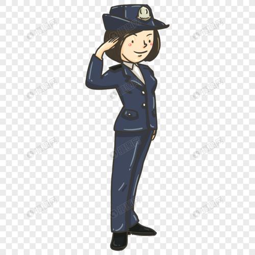 敬礼的帅气女警
