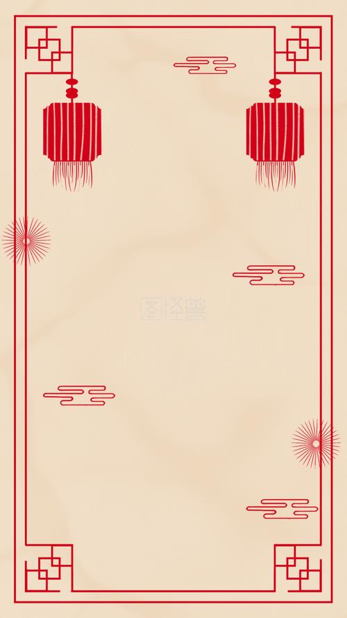 图怪兽原创背景新年通用中国风春节鼠年节日古风手机海报