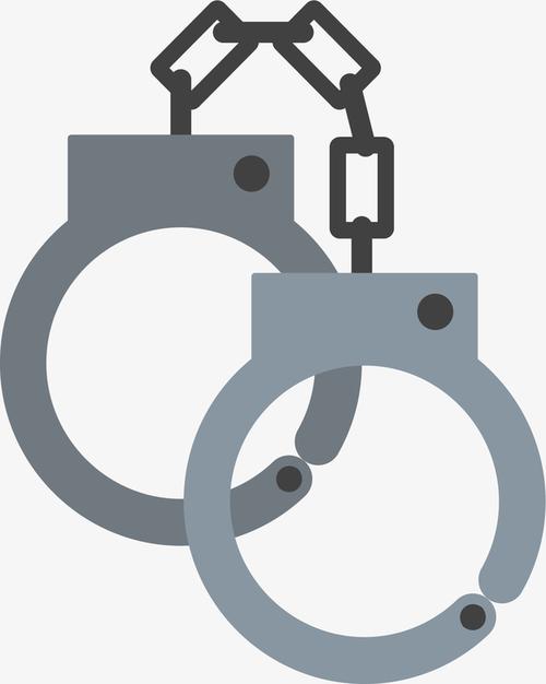 灰色卡通法警手铐