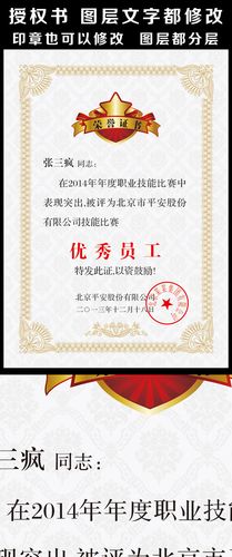 【cdr】企业优秀员工荣誉证书模板下载