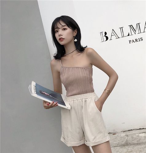 特价挂脖针织背心小吊带