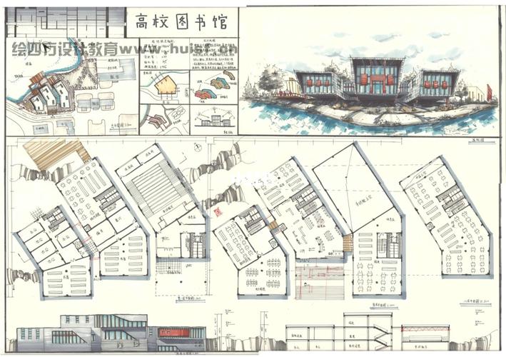 今日分享:图书馆快题设计_图书馆_设计_手绘_建筑设计