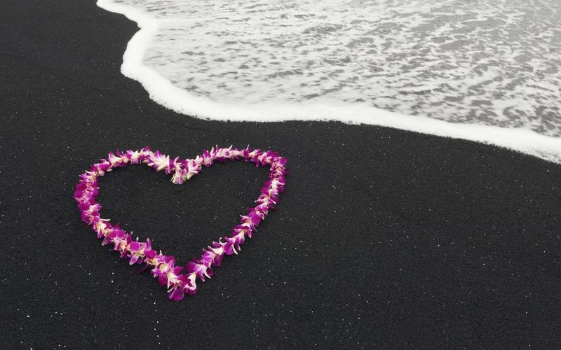 海滩love壁纸