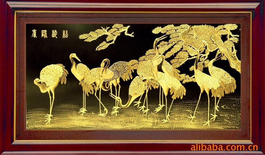 中国 三奇帝 商务礼品 家居 高档工艺品 供应金雕装饰画财多福