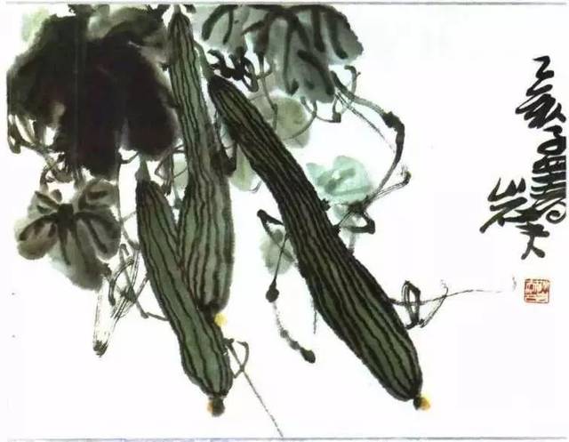 一教就会:国画丝瓜的写意画法