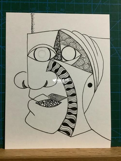 致敬毕加索 原创禅绕画 针管笔手绘_手绘_针管笔_世界名画模仿_兴趣