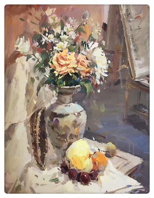 色彩静物花瓶范画作品赏