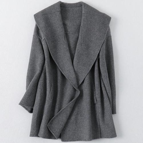 憨厚皇后羊毛双面毛呢外套女春秋时尚新款呢子大衣休闲中长款视频