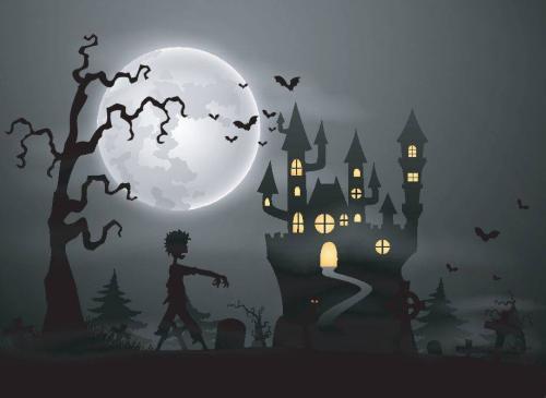 幼儿园万圣节鬼屋简笔画