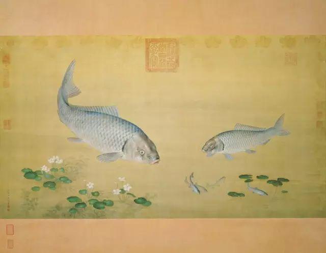 清代 郎世宁《画鱼藻》 台北故宫博物院藏郎世宁,意大利人.