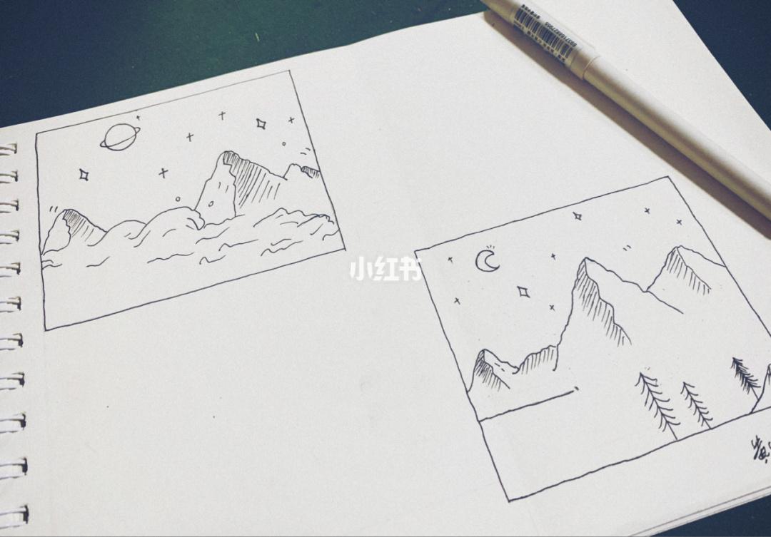 山河简笔画_简笔画_画个简笔画_文化_绘画