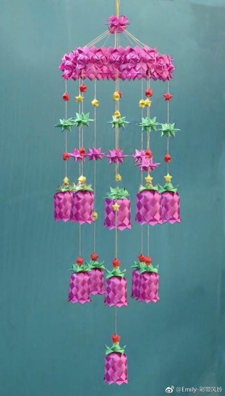 手工制作:美丽的彩带风铃(步骤图)
