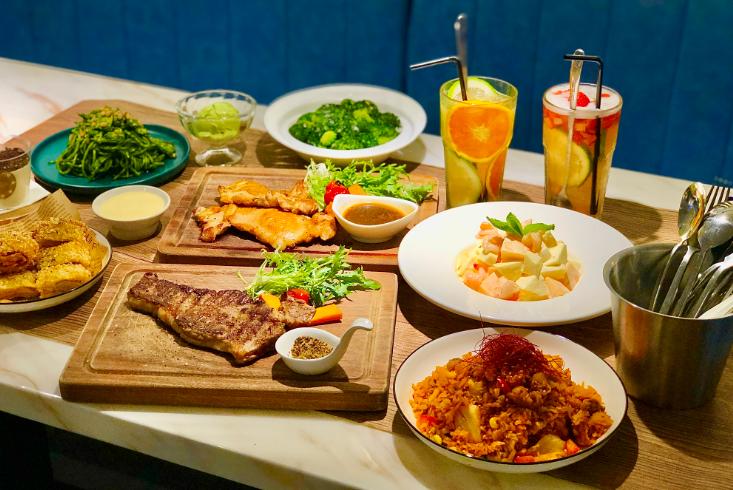 限时仅需99元抢【星悦西厨双人套餐】夏威夷虾肉沙拉\蒜香西兰花,吐司