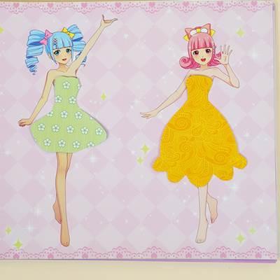 少女公主换装贴纸菲梦我是设计师美岁女孩娃娃衣服贴纸