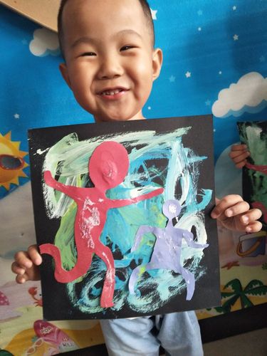 小一班美术作品:《奥林匹克》水粉画!每位宝宝都棒棒哒!