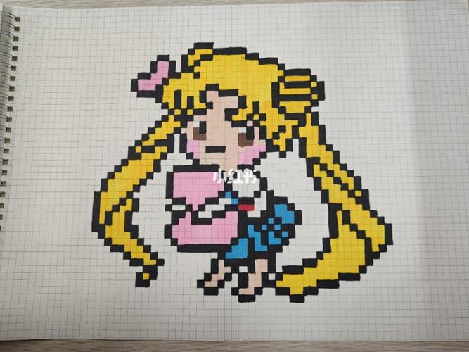 美少女战士 网格画 像素画_美少女战士_格子_简笔画_记号笔_铅笔_马克