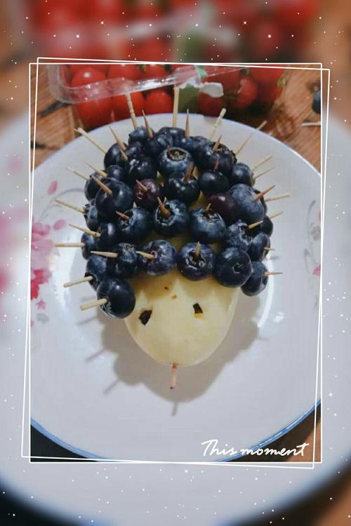 勤劳的小刺猬背上香甜的蓝莓开开心心回家过冬啦!