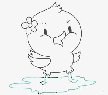 卡通小鸡的画法步骤儿童绘画教程(5)