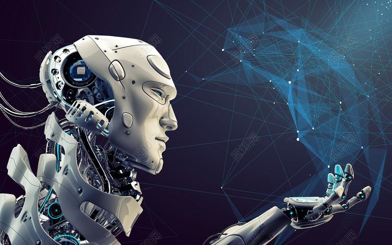 时代科技机器人展览海报背景模板