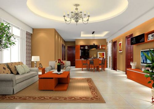 暖色的灯光将整个客厅照的十分通透,颇有现代简约风格的设计,仅仅在