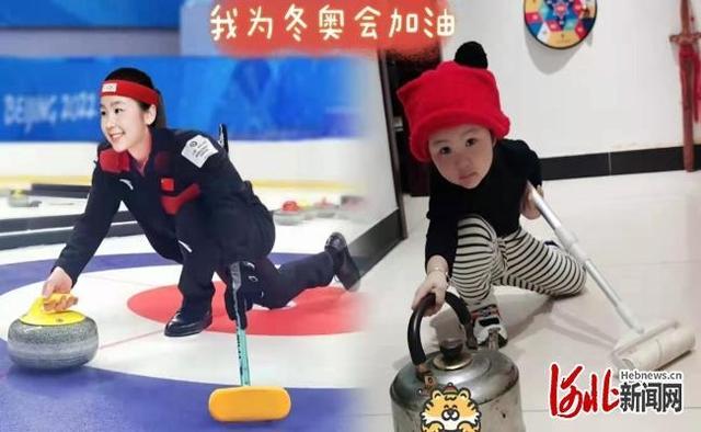 小班的孩子们通过"冬奥项目模仿秀"活动,变身小小冬奥运动员,一起 "